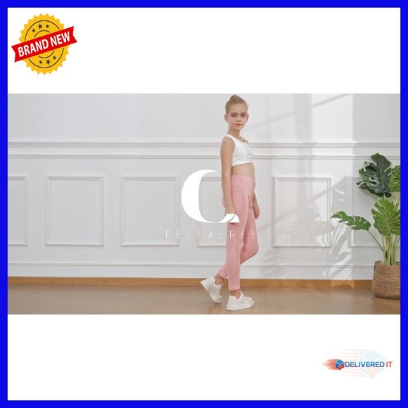 Girls High Waist Athletic Leggings with Pockets 5-Pack Yoga Pants - Picture 8 of 8